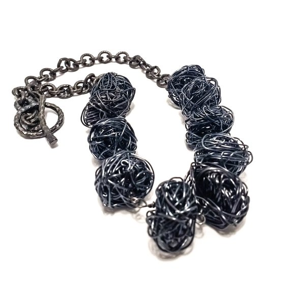 Handmade lightweight necklace 22" modern jewelry. - Picture 5 of 7